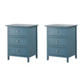 Set of 2 Engineered Wood 3-Drawer Nightstands M7262