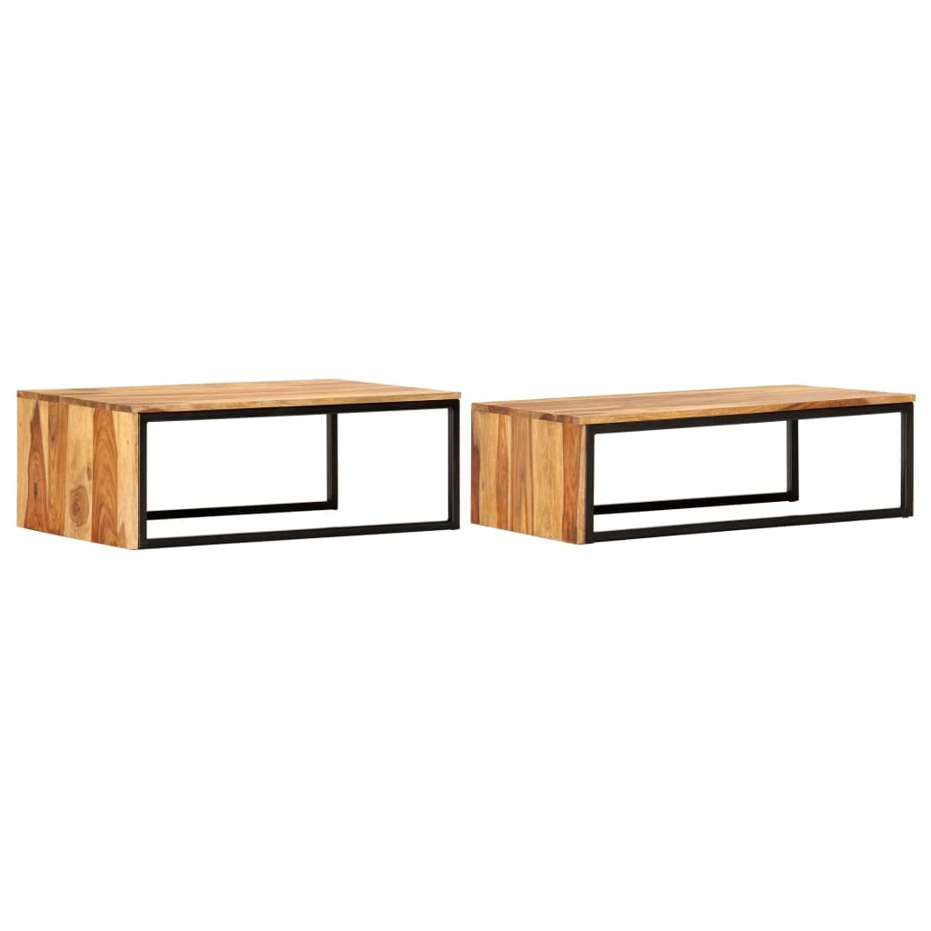 2 pcs Solid Sheesham Wood Nesting Tables C232