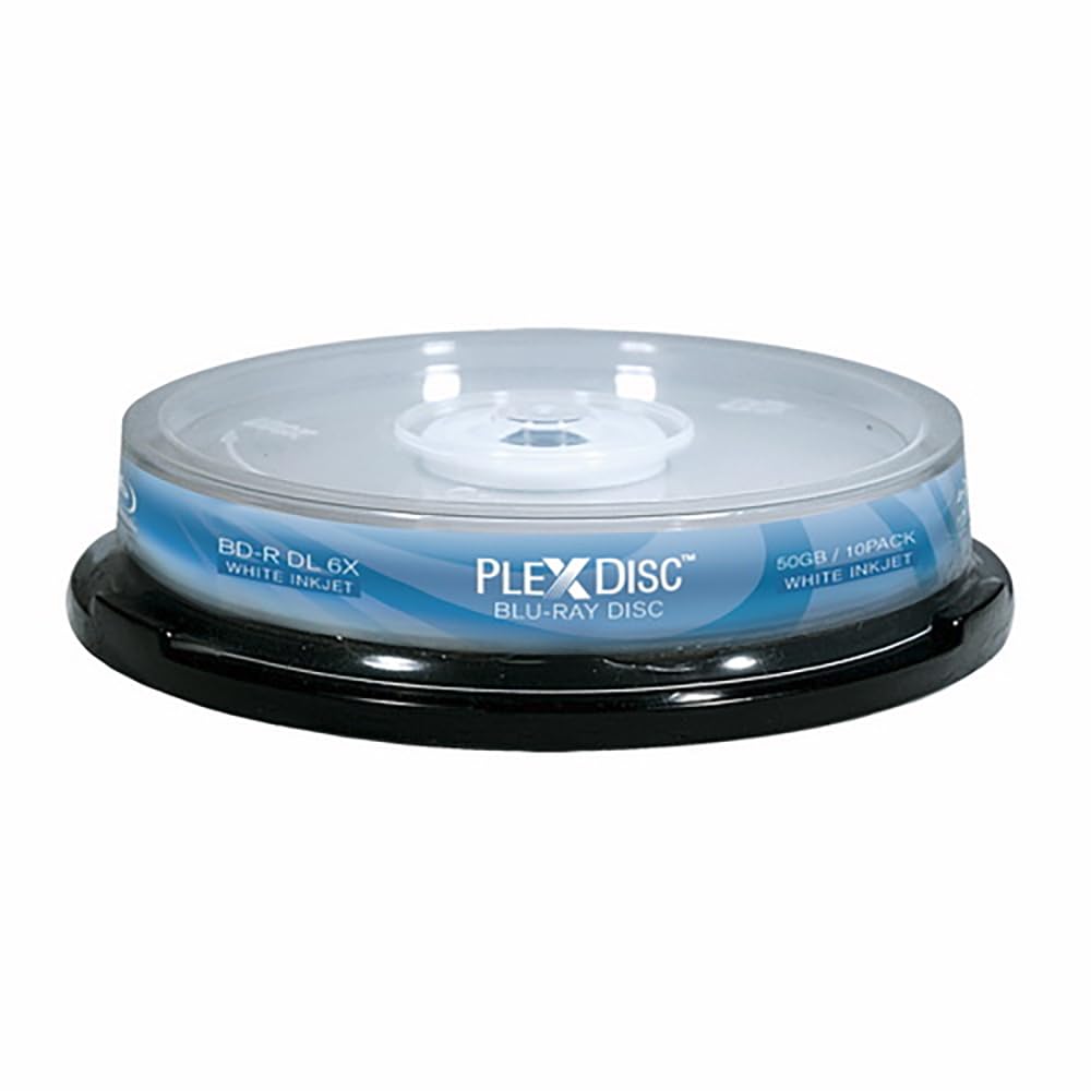 50 GB 6X Blu-ray Double Layer White Inkjet Recordable Disc BD-R DL, 10-Disc Spindle N4510