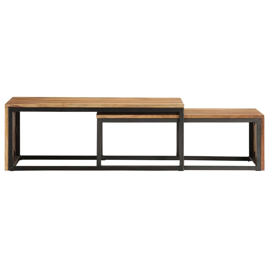 2 pcs Solid Sheesham Wood Nesting Tables C232