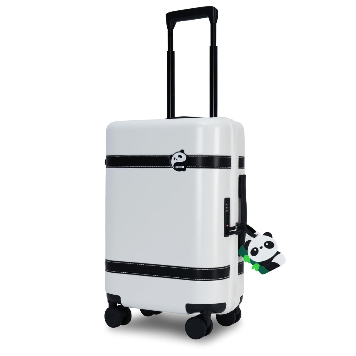 20-inch White PC Hardshell Carry-On Luggage with Spinner Wheels F887593