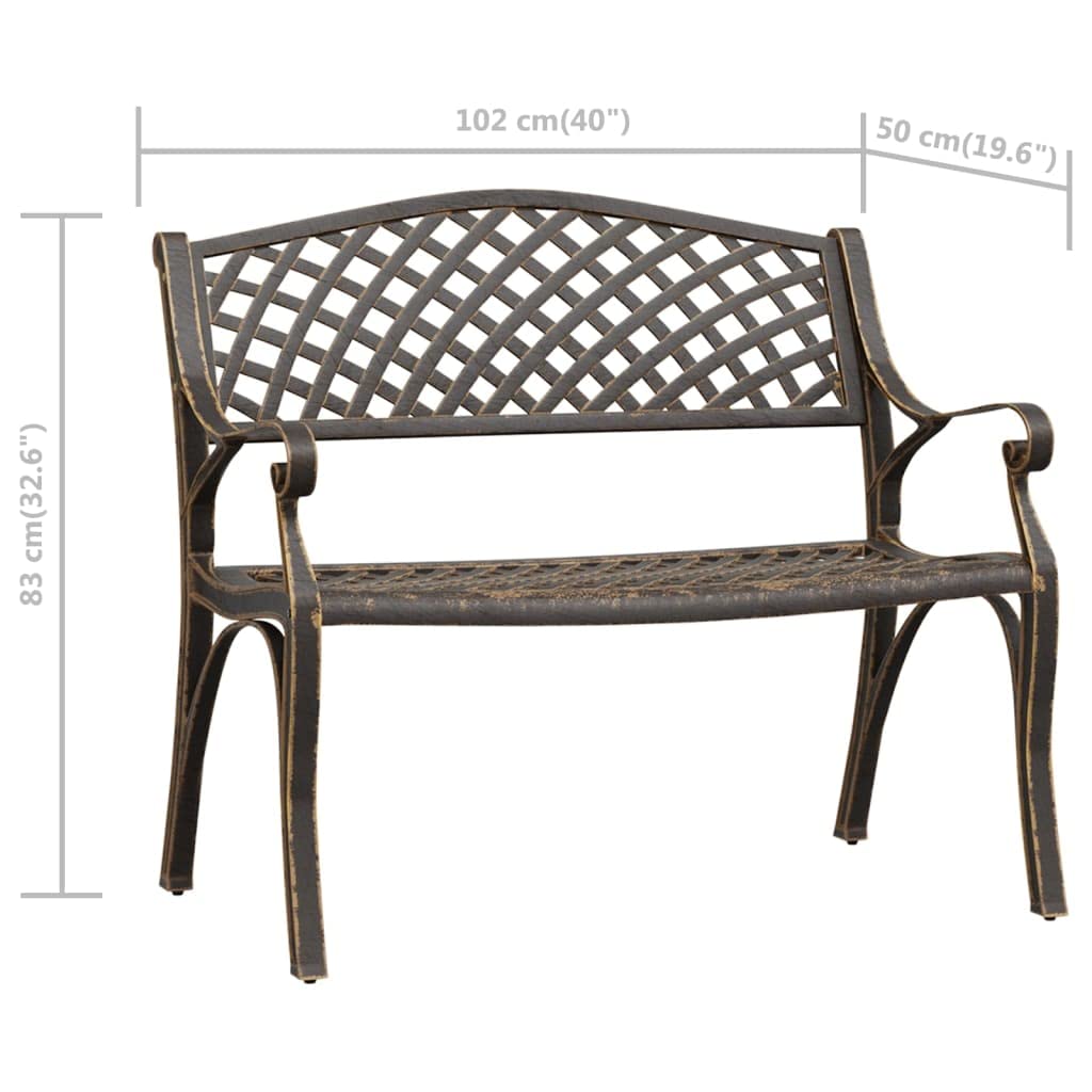 Cast Aluminum and Cast Iron Garden Bench M449