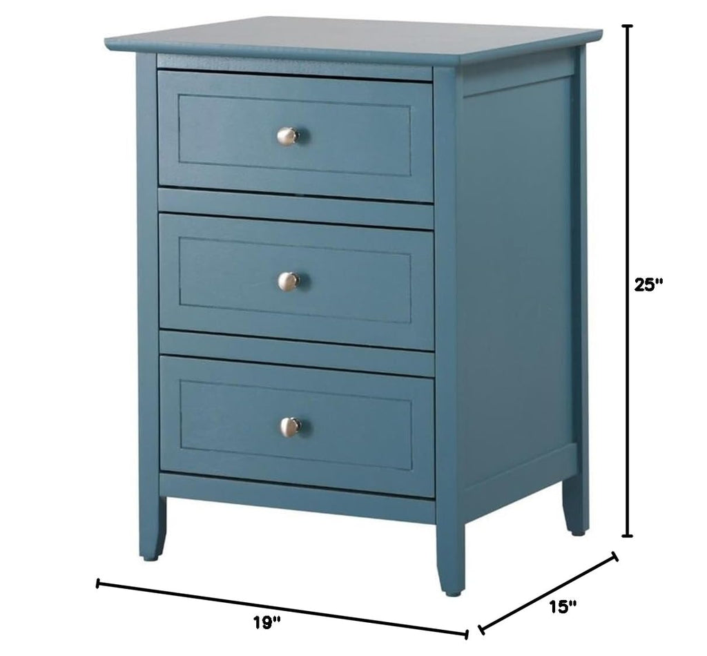 Set of 2 Engineered Wood 3-Drawer Nightstands M7262