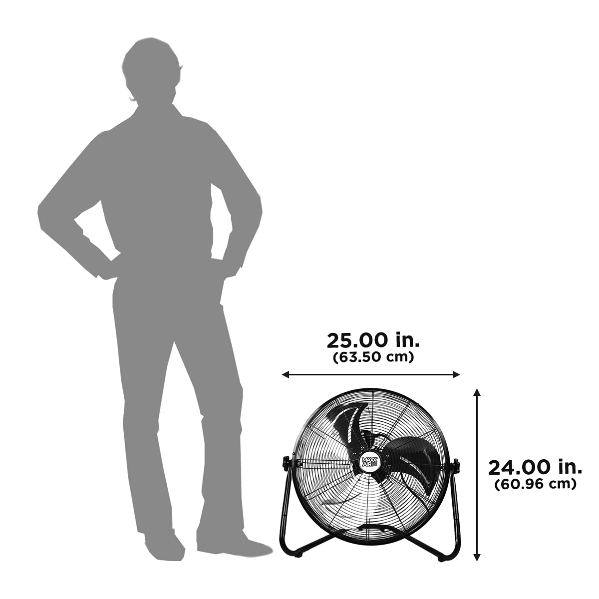 20 Inch 3-Speed High Velocity Metal Floor Fan O894