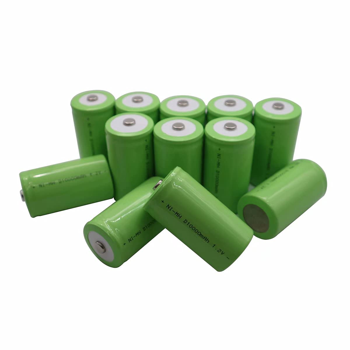 D Rechargeable Batteries 10000mAh 1.2V Pack of 12 H732