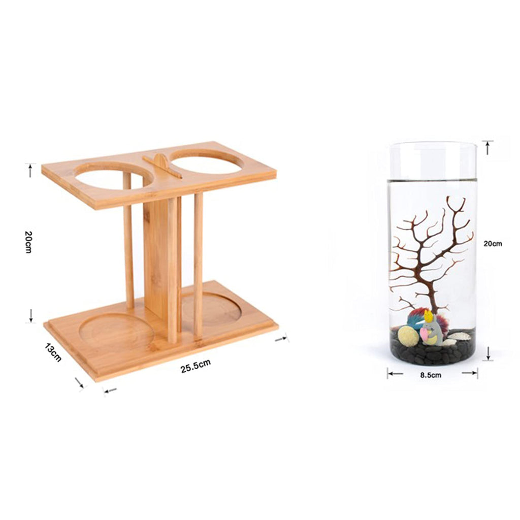 Bamboo Desktop Aquarium with LED Light W6990