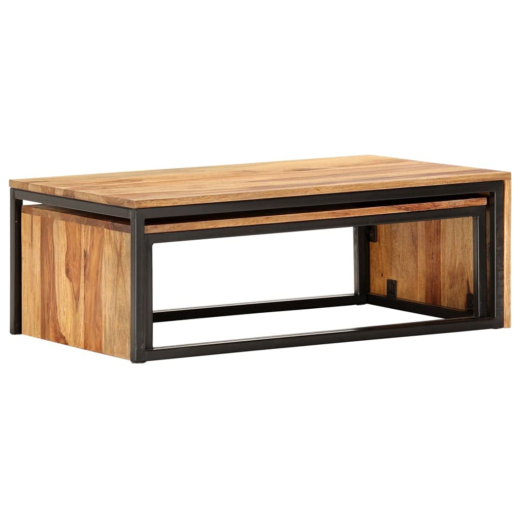 2 pcs Solid Sheesham Wood Nesting Tables C232