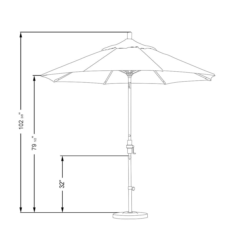 9' Round Aluminum Market Umbrella D637487