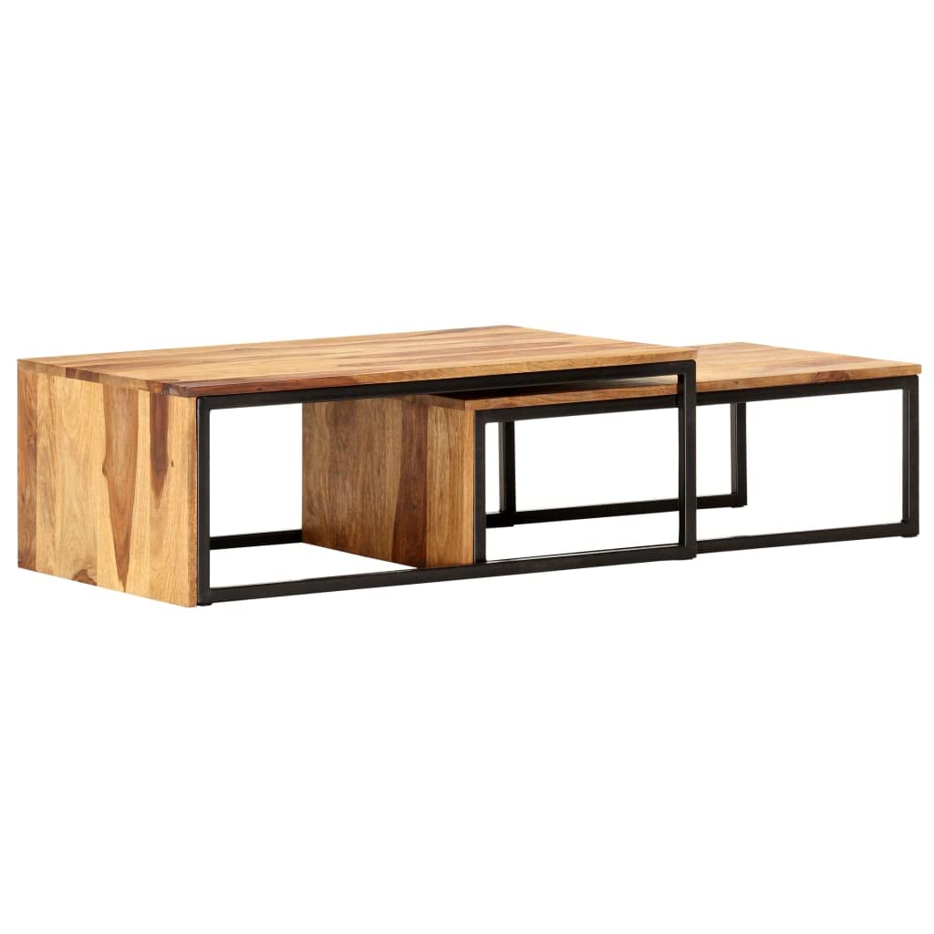 2 pcs Solid Sheesham Wood Nesting Tables C232