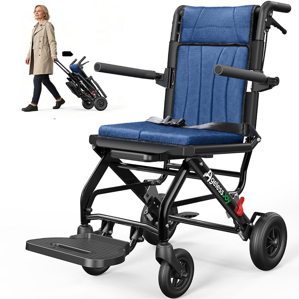 Blue Transport Wheelchair Q721