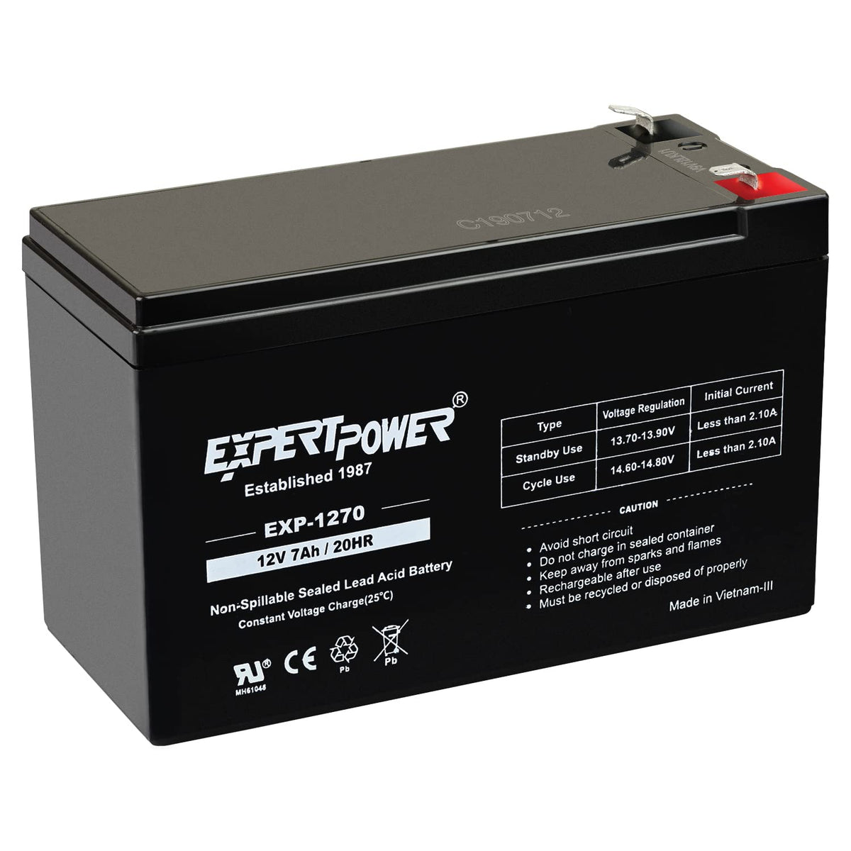 12V 7Ah Rechargeable SLA Battery with F1 Terminals R469660