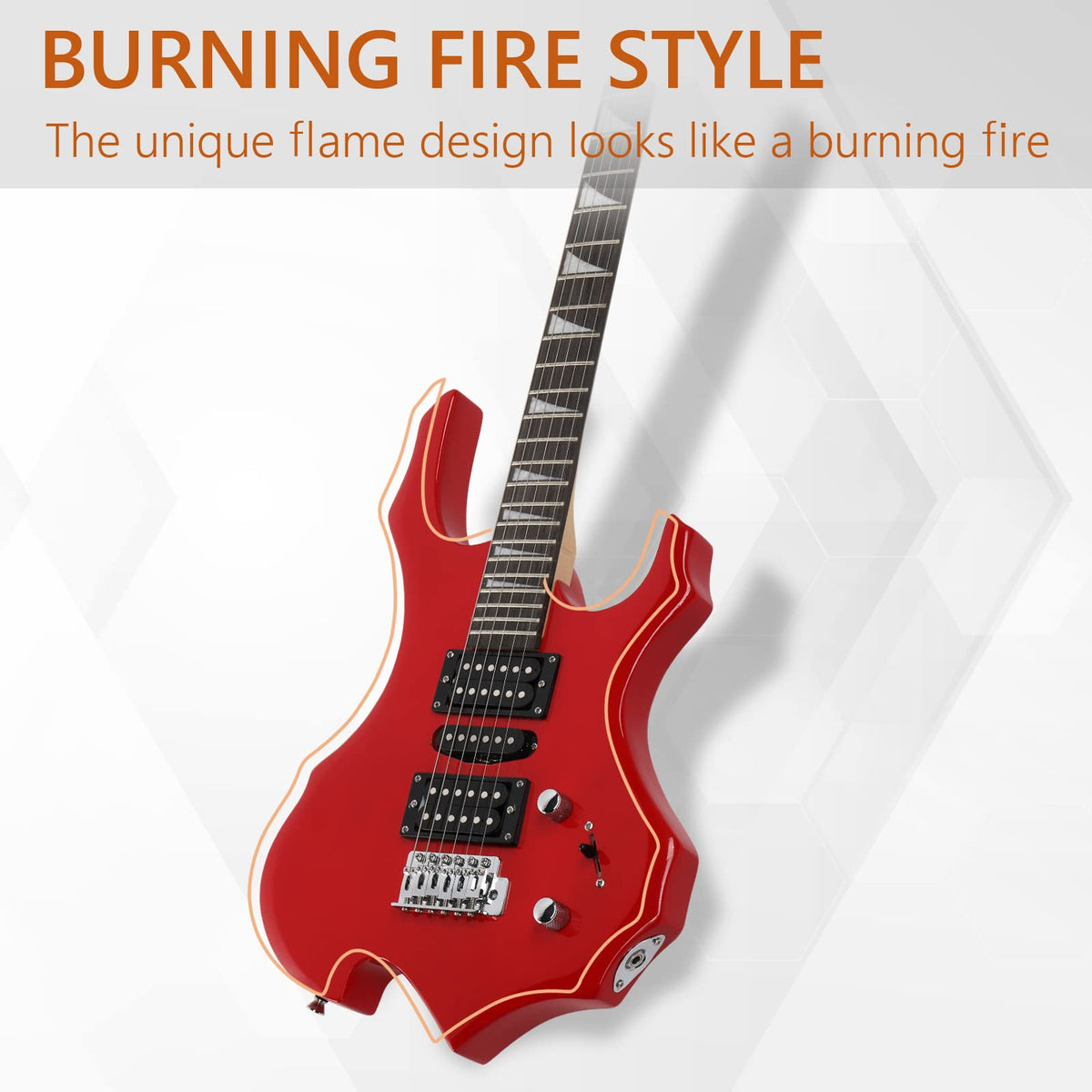 Red Electric Guitar Kit with Amplifier N2740