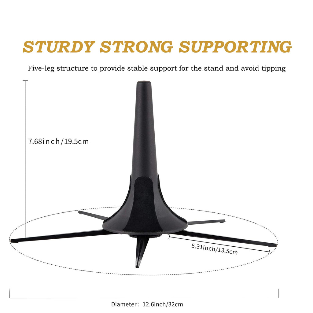 Trumpet Stand and Care Kit with Mouthpiece, Valve, Snake Brush, Foldable Metal 5 Legs F732839