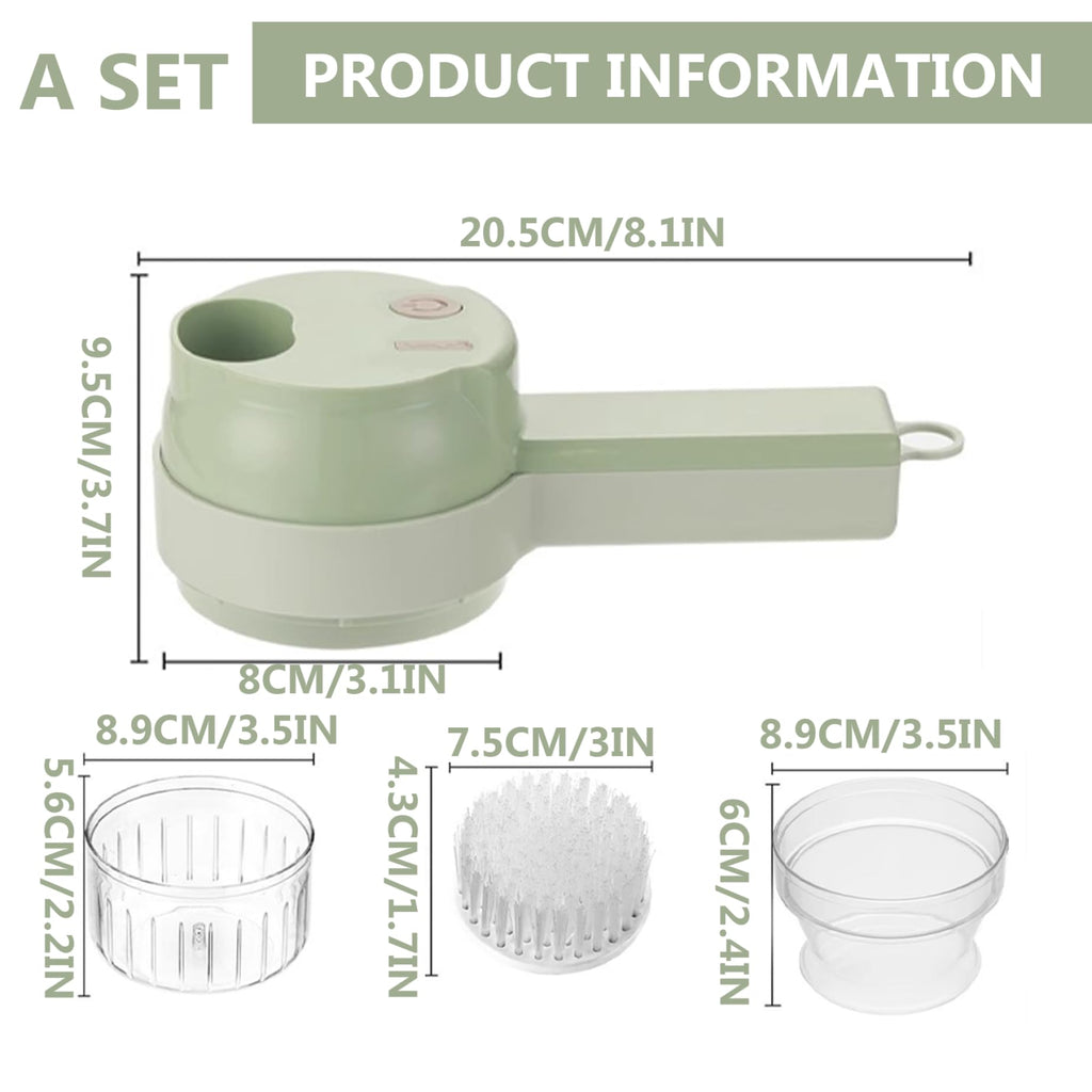 Wireless Mini 4 in 1 Electric Vegetable Chopper Rechargeable Food Cutter Z277
