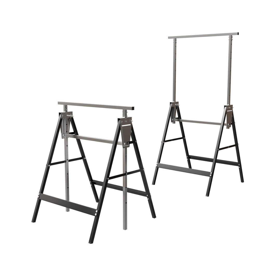 Heavy Duty Steel Sawhorse Brackets 2 Pack Adjustable Folding 330 lbs Capacity W5690