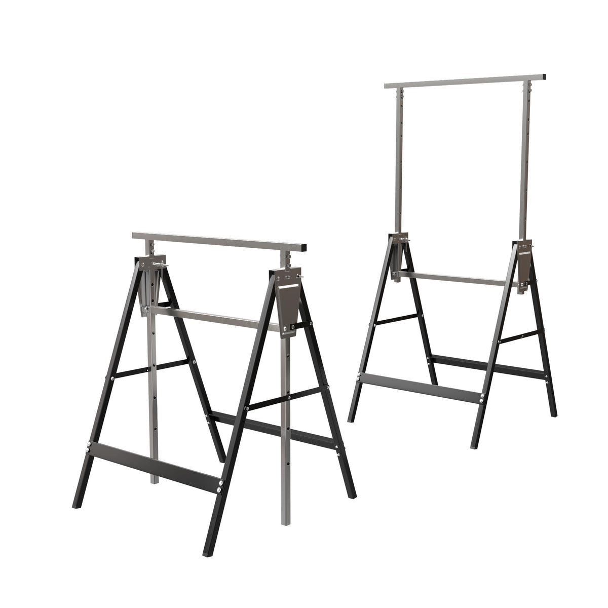 Heavy Duty Steel Sawhorse Brackets 2 Pack Adjustable Folding 330 lbs Capacity W5690