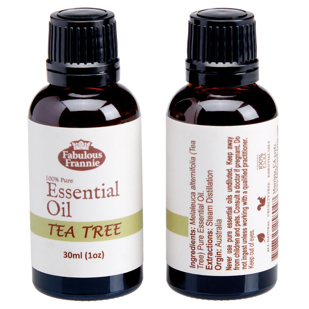 4 Pure Essential Oil Set Peppermint Lavender Sweet Orange Tea Tree 30ml H434126