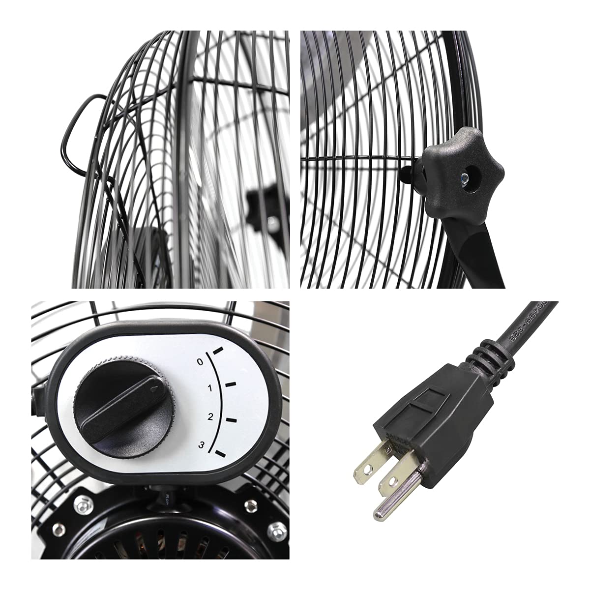 20 Inch 3-Speed High Velocity Metal Floor Fan O894
