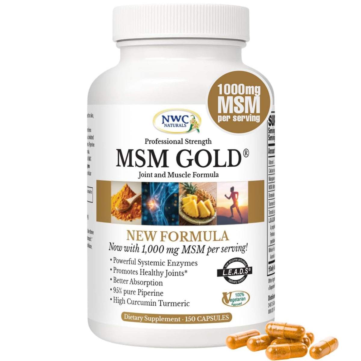 MSM Supplement 1,000 mg 150 Capsules P15001