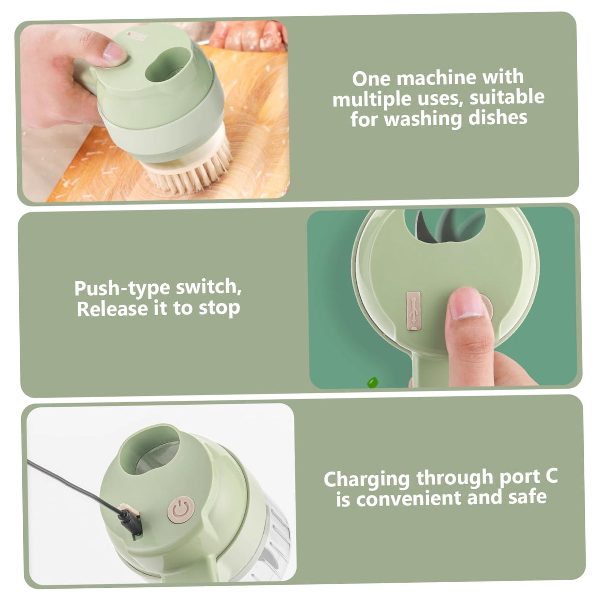 Wireless Mini 4 in 1 Electric Vegetable Chopper Rechargeable Food Cutter Z277