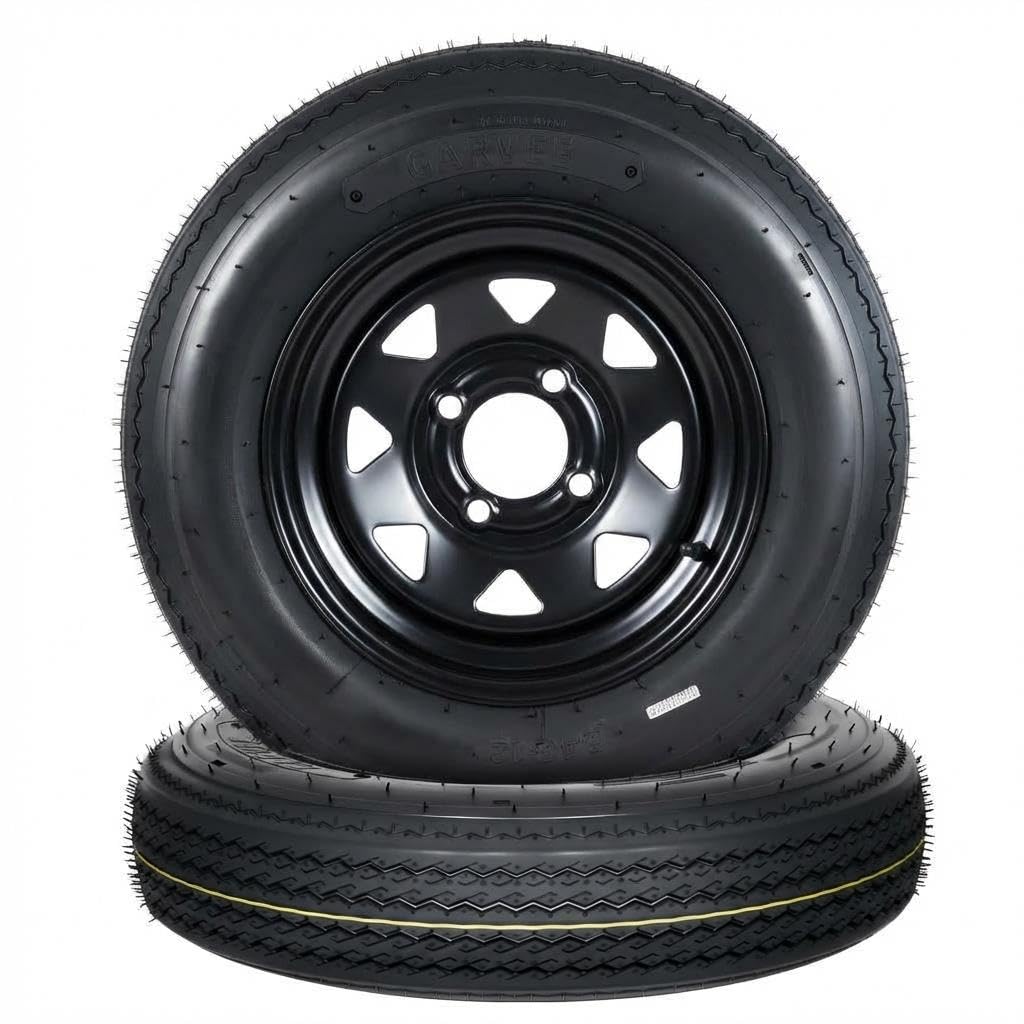 2-Pack 5.30-12 Trailer Tires with Rim, 6-Ply, 1050 LBS Load I9858