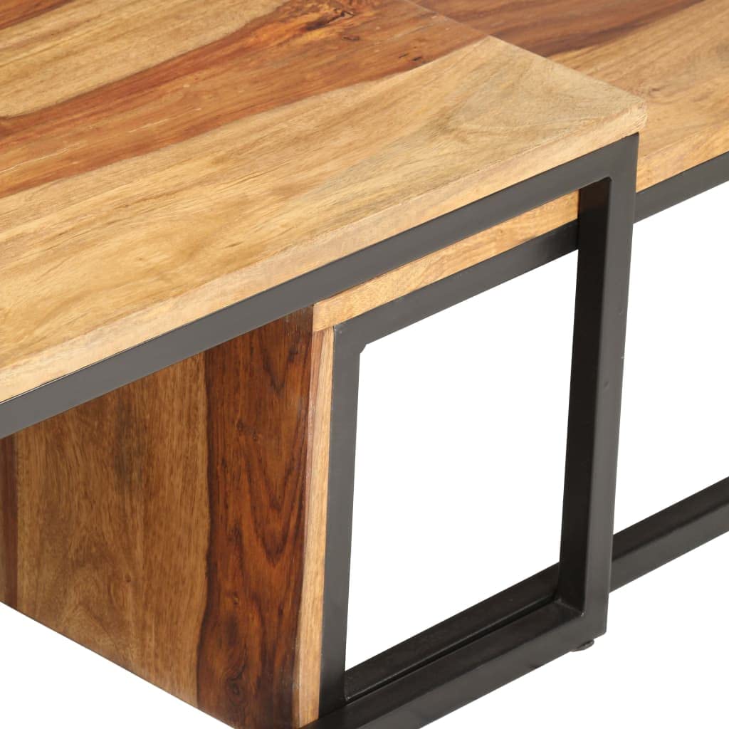 2 pcs Solid Sheesham Wood Nesting Tables C232