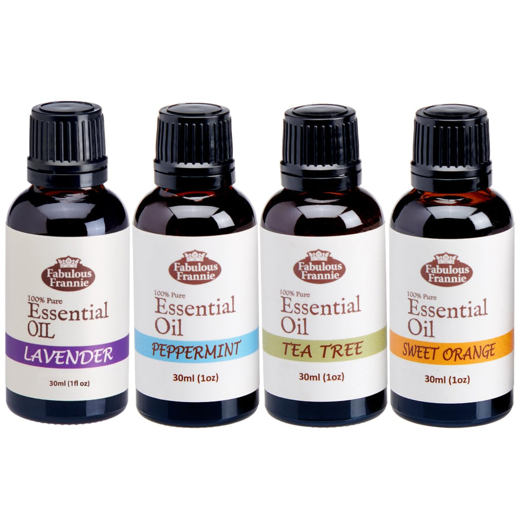 4 Pure Essential Oil Set Peppermint Lavender Sweet Orange Tea Tree 30ml H434126