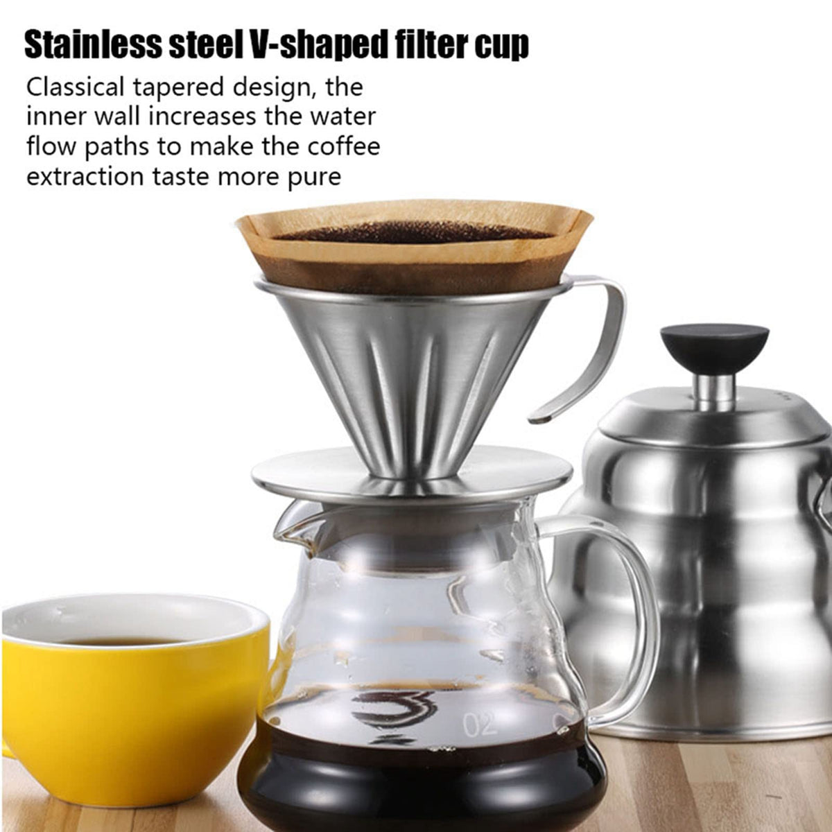Pour over Stainless Steel Reusable Coffee Dripper D579