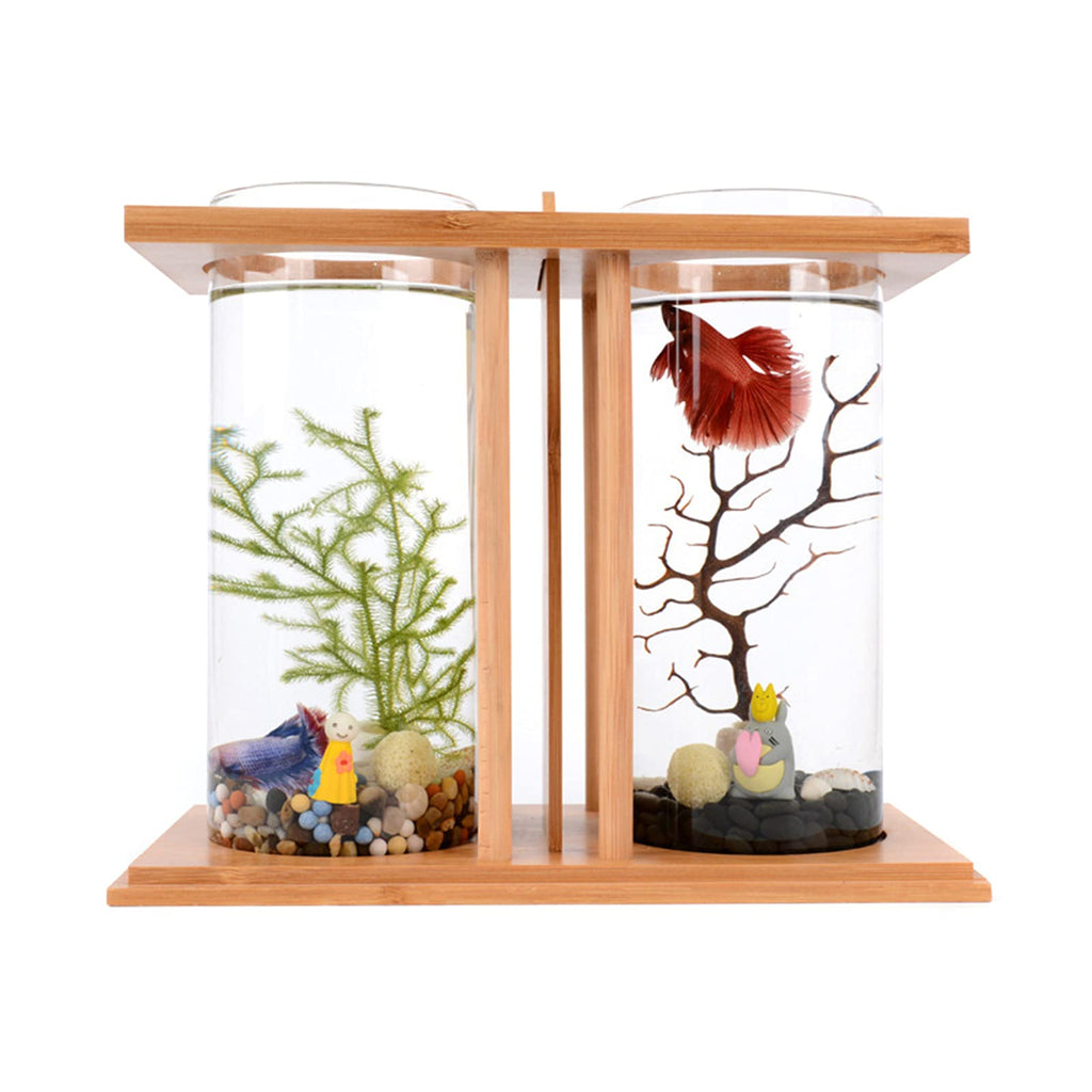 Bamboo Desktop Aquarium with LED Light W6990