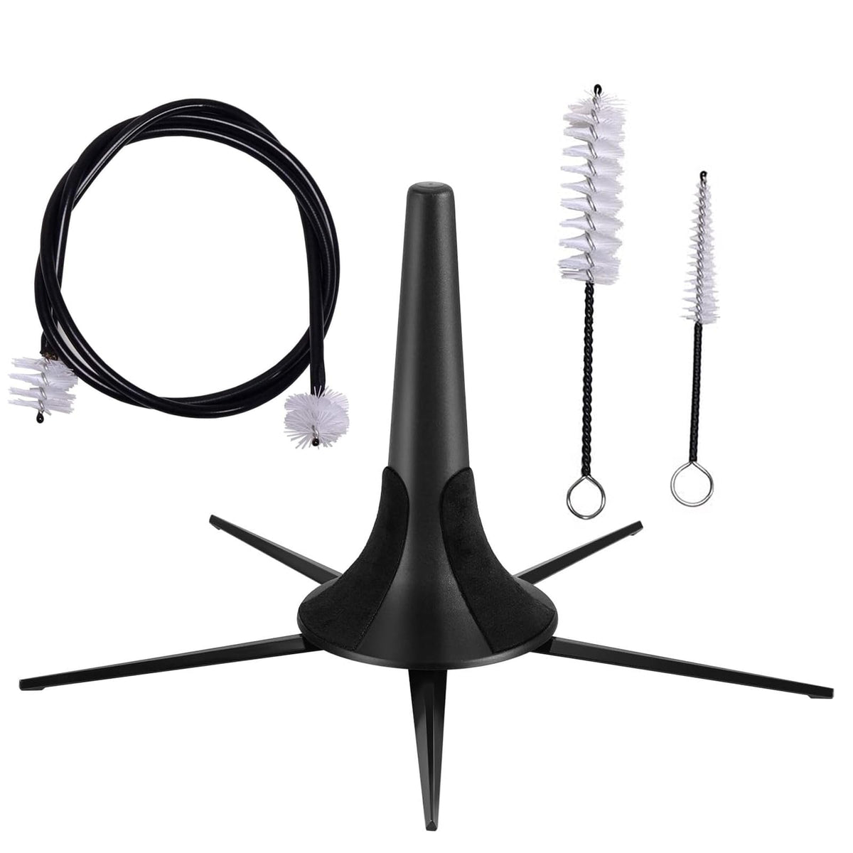 Trumpet Stand and Care Kit with Mouthpiece, Valve, Snake Brush, Foldable Metal 5 Legs F732839