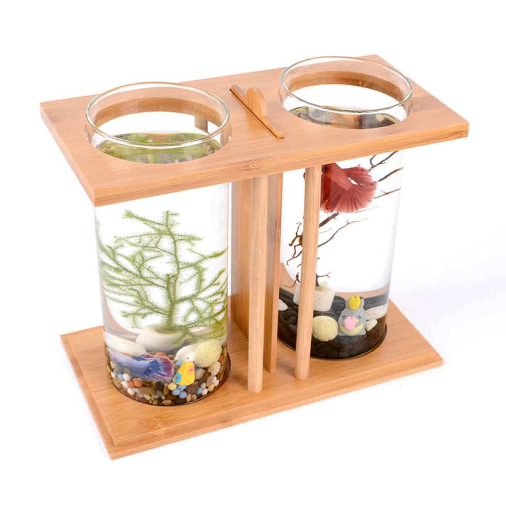 Bamboo Desktop Aquarium with LED Light W6990