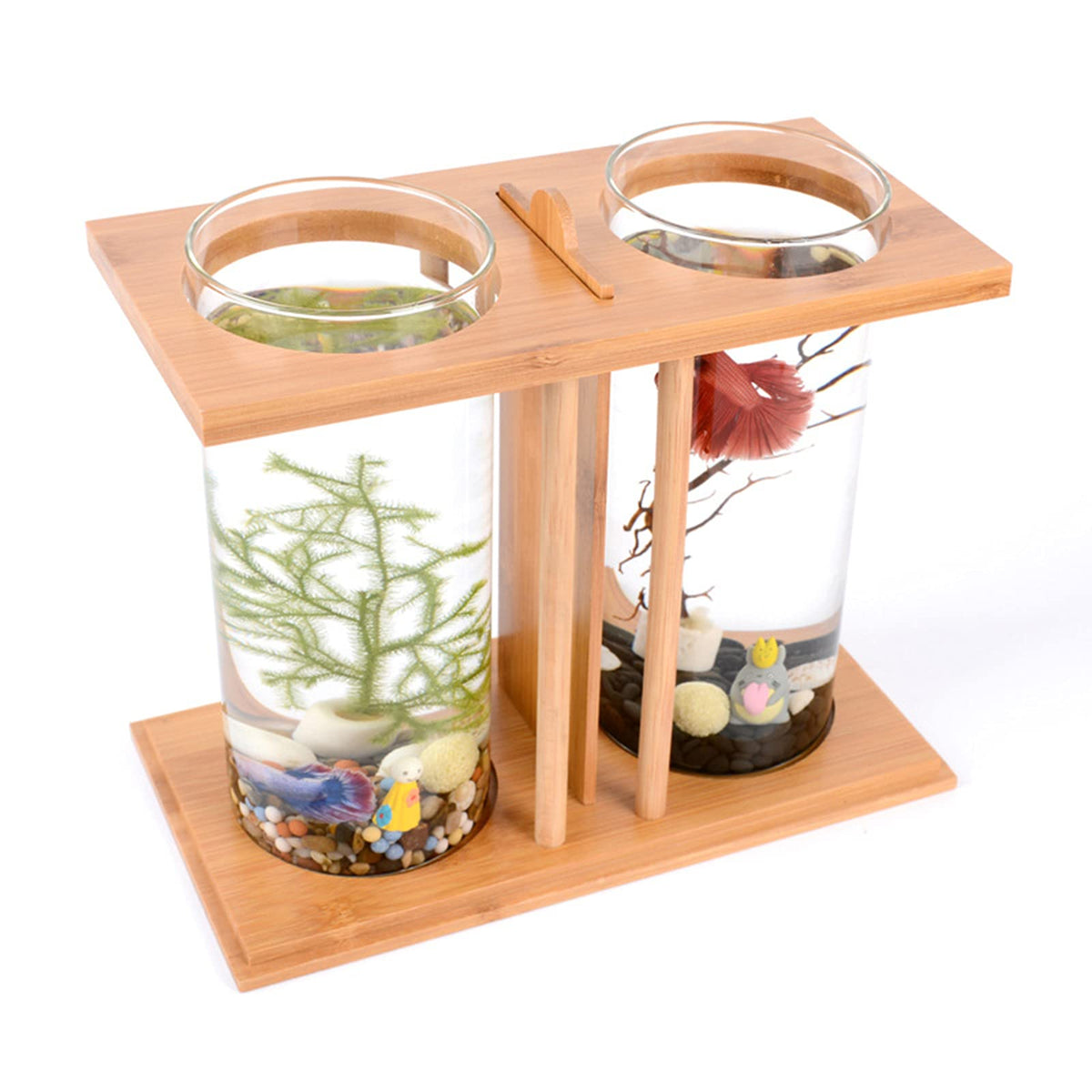 Bamboo Desktop Aquarium with LED Light W6990