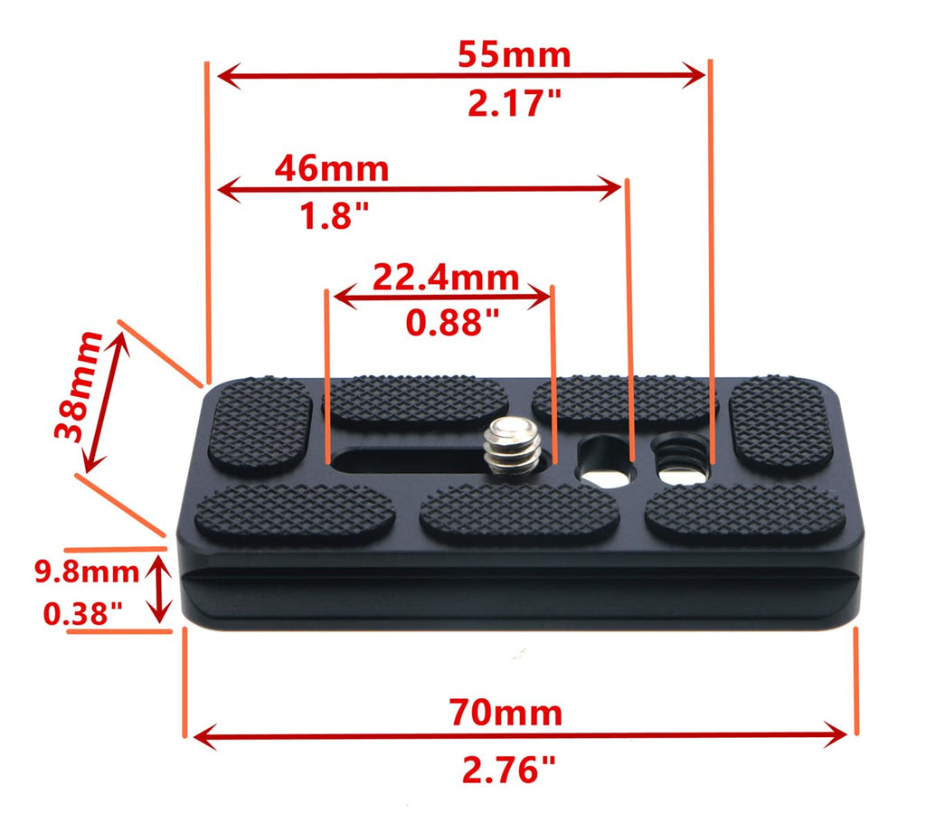 70mm Aluminum Quick Release Plate with 1/4" Screw I61494