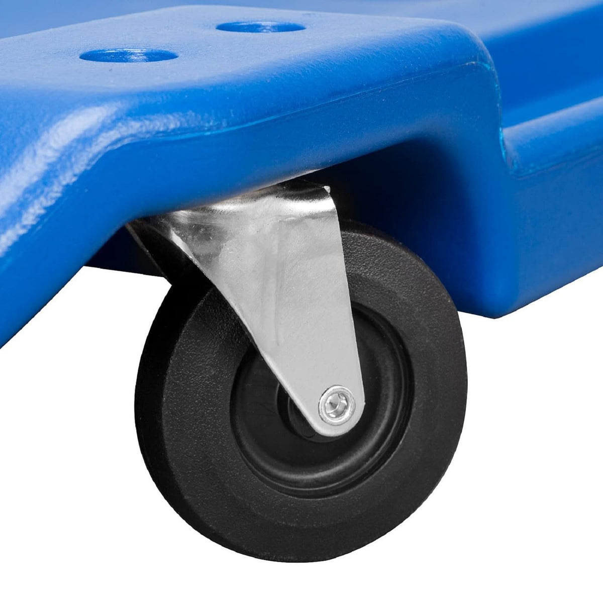 Blue Plastic Rolling Garage Creeper with Padded Headrest and 6 Casters B403