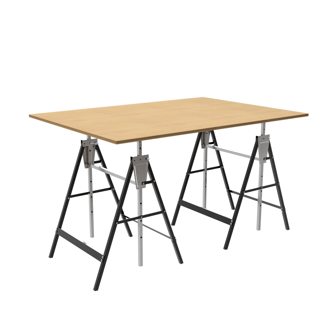 Heavy Duty Steel Sawhorse Brackets 2 Pack Adjustable Folding 330 lbs Capacity W5690