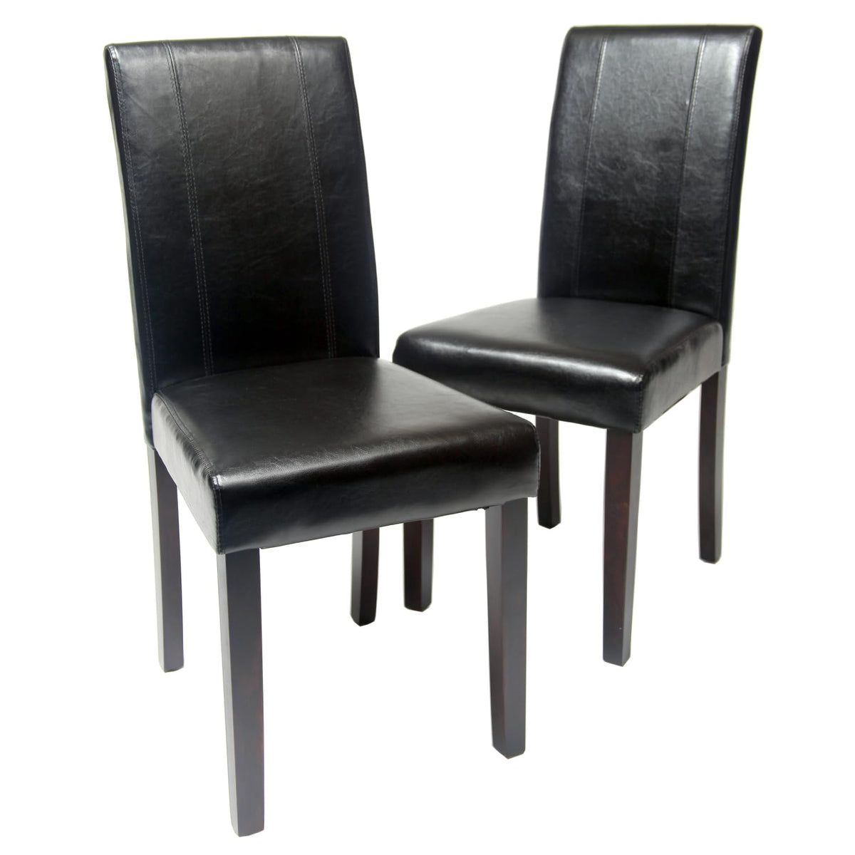 Black Faux Leather Parson Chair Set of 2 H889560