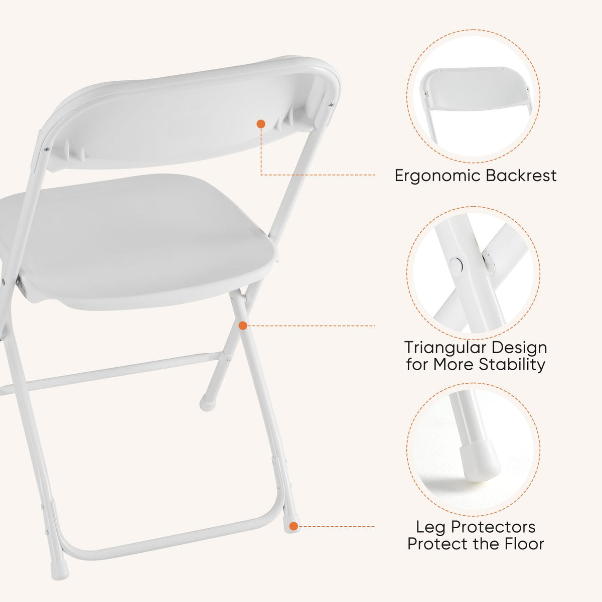 White 10 Pack Folding Chair with 330-Pound Capacity N368
