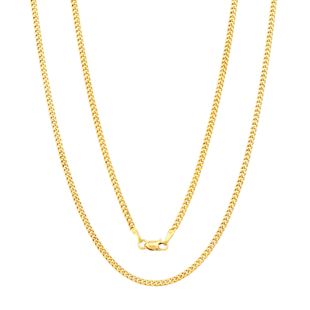 14K Gold Cuban Link Chain Necklace with Lobster Clasp T3857