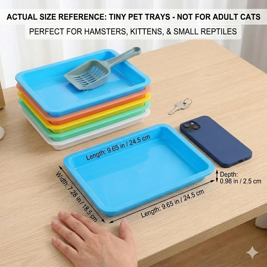6 Pcs Low Entry Portable Litter Box with Scooper Y5370