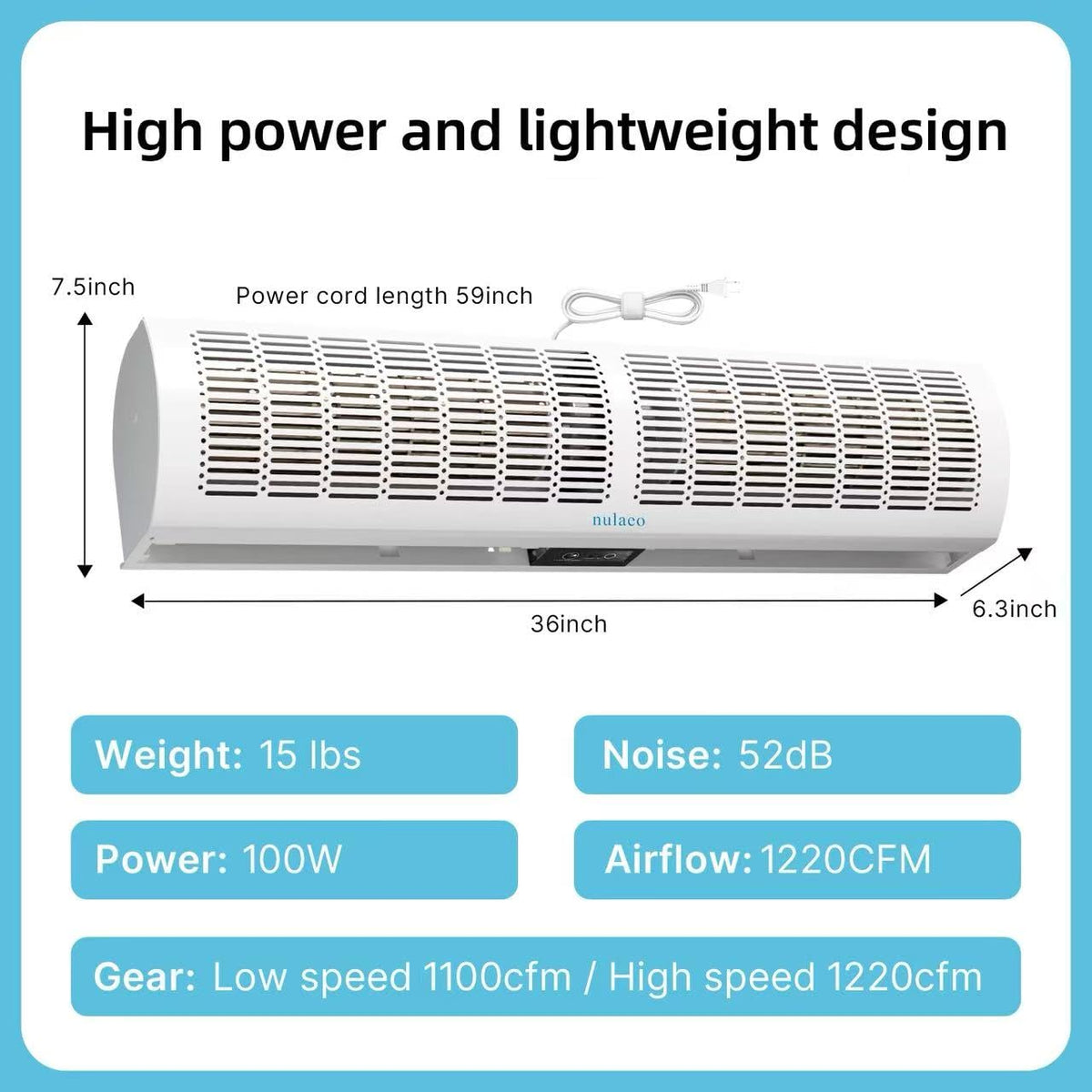36'' 2-Speed Wall-Mounted Air Curtain I6945