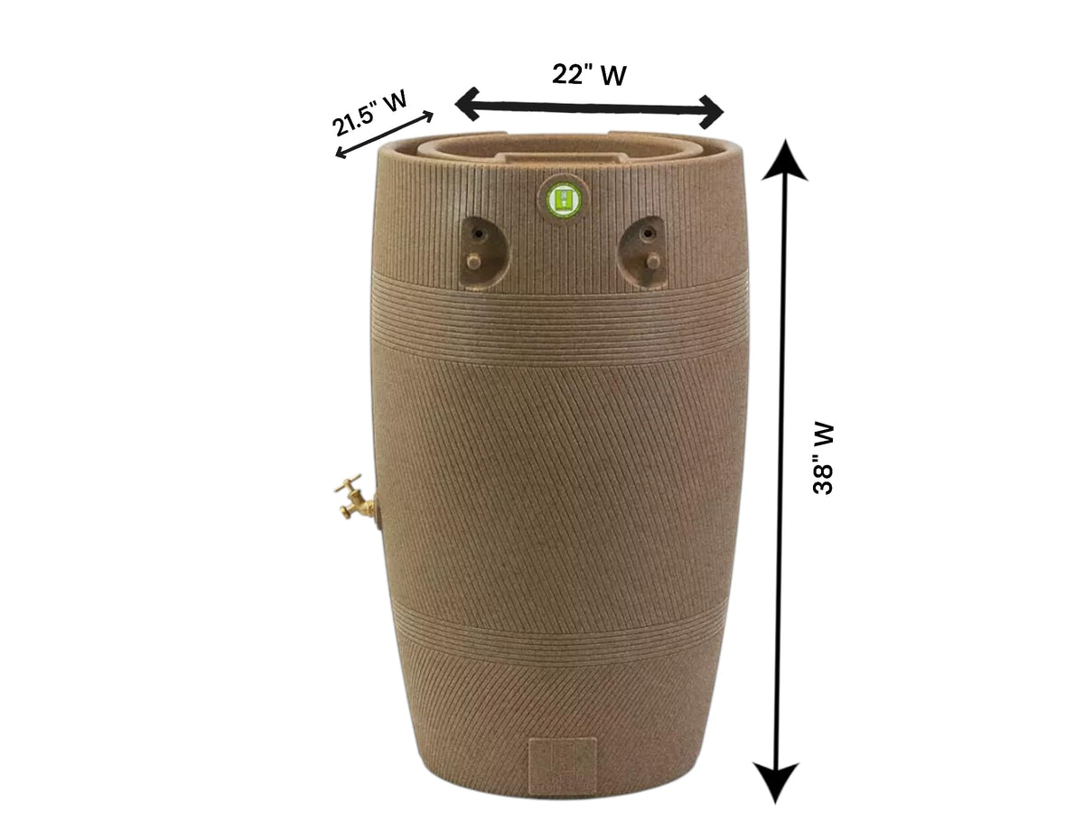 Khaki Granite 50 Gallon Rain Barrel and Planter Top 2 Pack Y307647