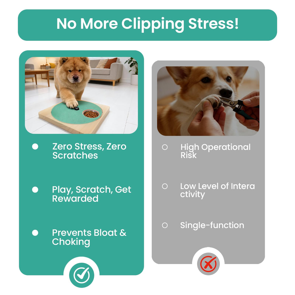 Wooden Dog Nail Scratch Board with Treat Box E95828