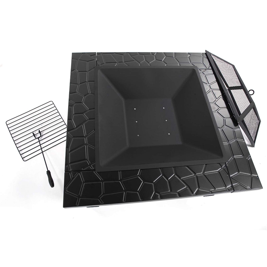 32 Inch Black Metal Wood Burning Fire Pit Q136
