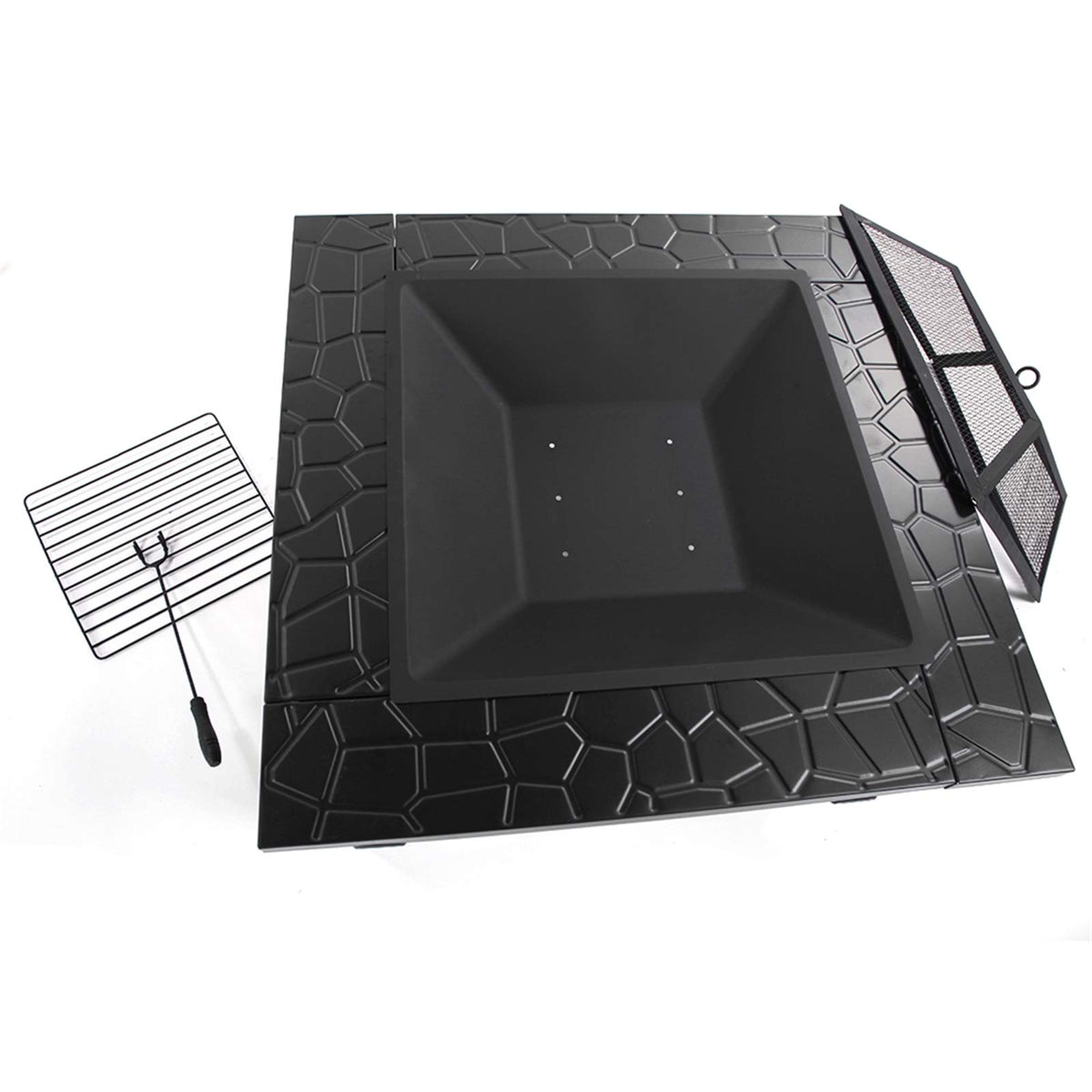 32 Inch Black Metal Wood Burning Fire Pit Q136