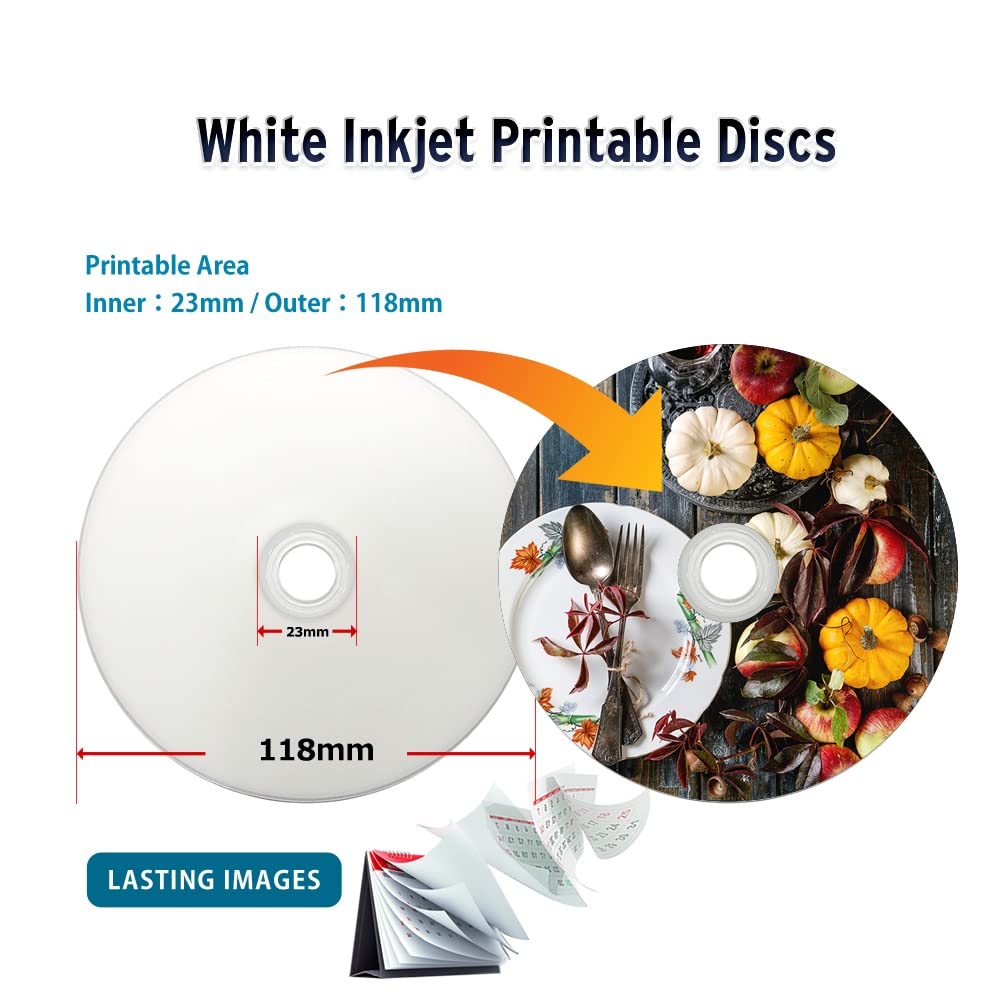 50 GB 6X Blu-ray Double Layer White Inkjet Recordable Disc BD-R DL, 10-Disc Spindle N4510