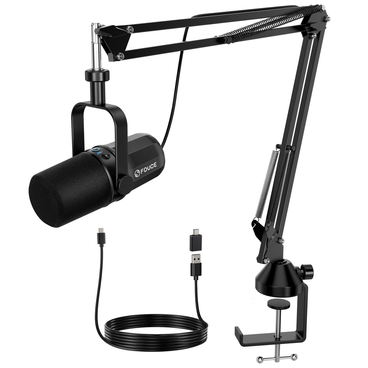 USB/XLR Dynamic Microphone Kit with Boom Arm D7829