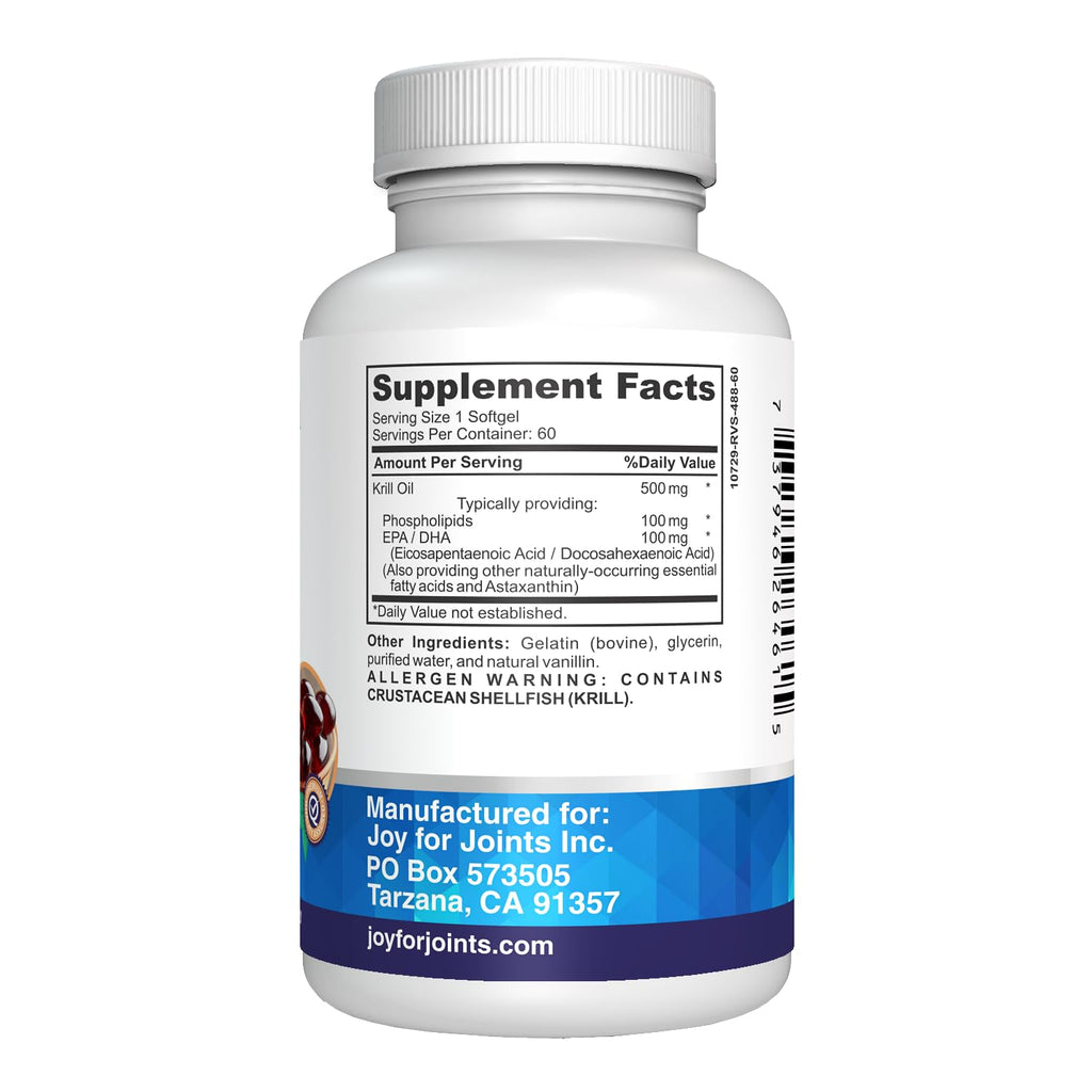 Krill Oil 500mg Omega-3 EPA & DHA 60 Softgels Q12795