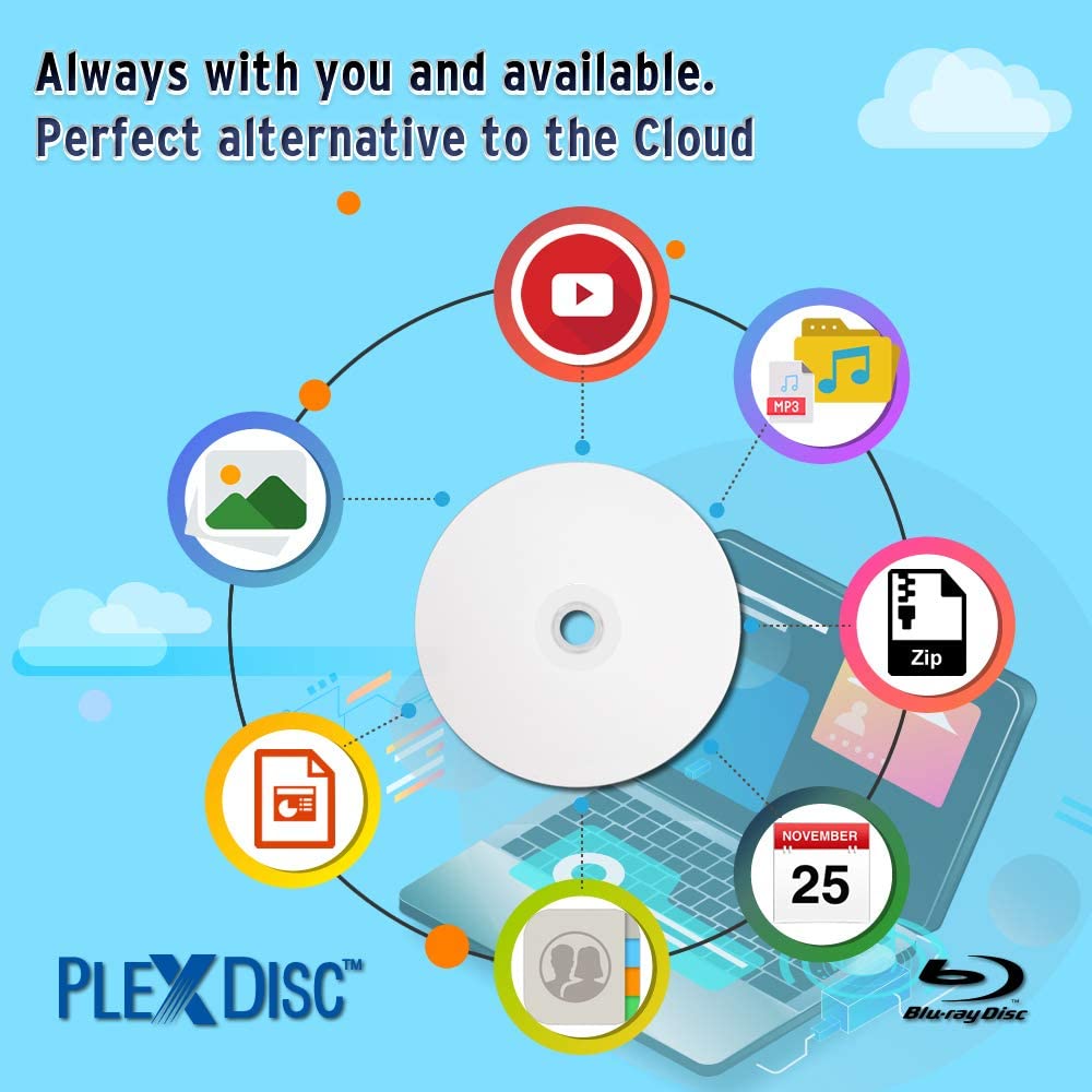 50 GB 6X Blu-ray Double Layer White Inkjet Recordable Disc BD-R DL, 10-Disc Spindle N4510