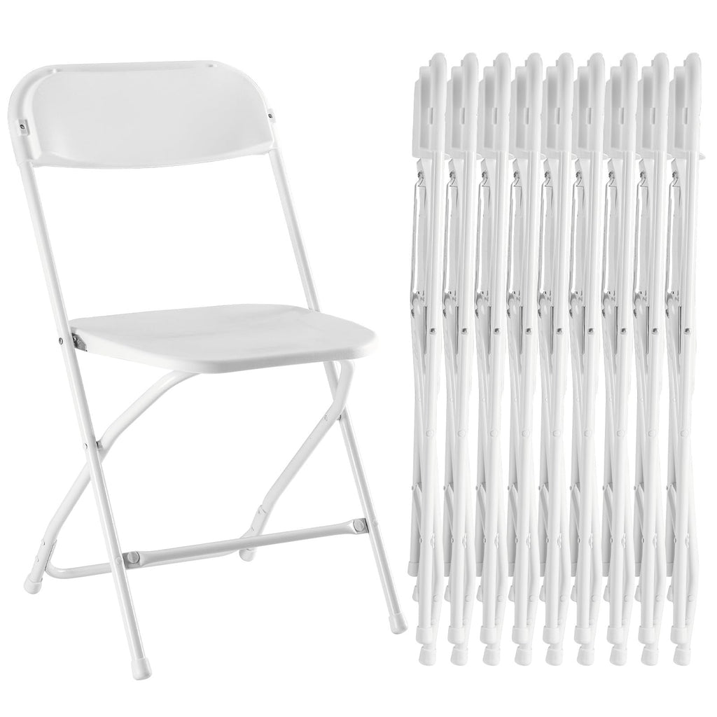 White 10 Pack Folding Chair with 330-Pound Capacity N368