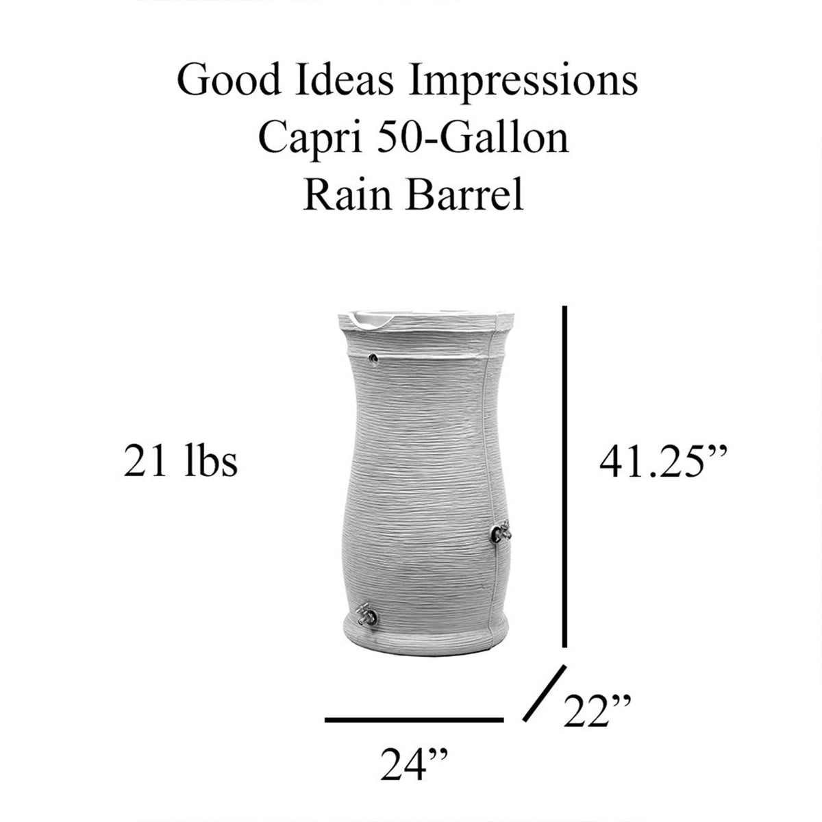 50-Gallon Rain Saver Barrel with 2 Brass Spigots and Screen R187